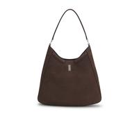 BOSS Borsa hobo Ariell in nabuk con monogramma Double B - Style Ariell Hobo S, 50552145 Marrone scuro pz.