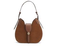 BOSS Borsa hobo in pelle scamosciata con monogramma Double B - Style BOSS BEYOND Hobo S, 50557954 Marrone pz.