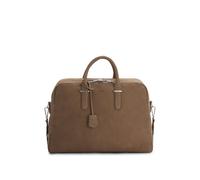 BOSS Borsone in pelle martellata con logo goffrato - Style Madison-B1_Holdall, 50548231 Marrone chiaro pz.