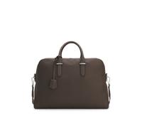 BOSS Borsone in pelle martellata con logo goffrato - Style Madison-B1_Holdall, 50548231 Marrone scuro pz.