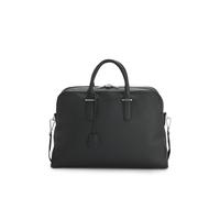 BOSS Borsone in pelle martellata con logo goffrato - Style Madison-B1_Holdall, 50548231 Nero pz.