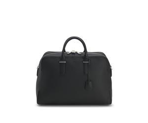 BOSS Borsone in pelle martellata con logo goffrato - Style Madison-B1_Holdall, 50548231 Nero pz.