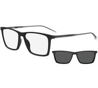 Hugo Boss Uomo BOSS 1151/CS 003/IR Occhiali da sole Plastica Nero-opaco Grigio Squadrata Clip-on