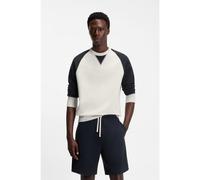 BOSS BOSS BY BECKHAM Maglione in cotone con color-blocking - Style Sharpe 80_DB, 50560878 Bianco / Blu scuro L