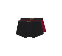 BOSS Boxer corti in cotone a coste in confezione da due in cofanetto regalo - Style Trunk 2P Gold Logo G, 50569247 Nero / Rosso S