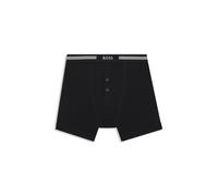 BOSS Boxer corti in cotone con chiusura a bottoni ed elastico in vita con logo - Style Trunk BF Original, 50475394 Nero S