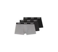 BOSS Boxer corti in cotone elasticizzato con dettagli con logo in confezione da tre - Style Trunk 3P Power Desig, 50554443 Nero / Grigio XL