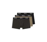 BOSS Boxer corti con elastico in vita con logo in confezione da tre - Style Trunk 3P Power Desig, 50554443 Nero / Beige S