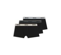 BOSS Boxer corti in cotone elasticizzato con elastico in vita con logo in confezione da tre - Style Trunk 3P Power, 50531684 Nero M