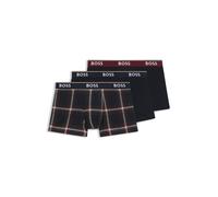 BOSS Boxer corti in cotone elasticizzato con elastico in vita con logo in confezione da tre - Style Trunk 3P Power Desig, 50531701 Blu a motivi XXL