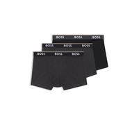 BOSS Boxer corti in cotone elasticizzato con elastico in vita con logo in confezione da tre - Style Trunk 3P Power Desig, 50531701 Nero / Grigio L