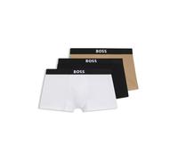 BOSS Boxer corti in cotone elasticizzato con elastico in vita con logo in confezione da tre - Style Trunk 3P BOSS ONE, 50544263 Nero / Bianco / Beige XXL