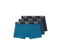 BOSS Boxer corti in cotone elasticizzato con elastico in vita con logo in confezione da tre - Style Trunk 3P Power, 50531684 Blu XL