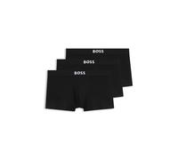 BOSS Boxer corti in cotone elasticizzato con elastico in vita con logo in confezione da tre - Style Trunk 3P BOSS ONE, 50544263 Nero L