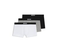 BOSS Boxer corti in cotone elasticizzato con elastico in vita con logo in confezione da tre - Style Trunk 3P BOSS ONE, 50544263 Bianco / Grigio / Nero XXL