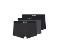 BOSS Boxer corti in cotone elasticizzato con elastico in vita con logo in confezione da tre - Style Trunk 3P BOSS ONE, 50544263 Nero / Grigio / Blu XL
