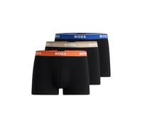 BOSS Boxer corti in cotone elasticizzato con elastico in vita con logo in confezione da tre - Style Trunk 3P Power, 50531684 Nero L