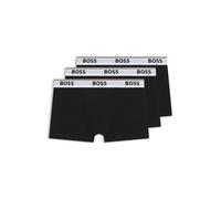 BOSS Boxer corti in cotone elasticizzato con elastico in vita con logo in confezione da tre - Style Trunk 3P Power, 50475274 Nero XS