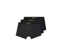 BOSS Boxer corti in cotone elasticizzato in confezione da tre - Style Trunk 3P Gold Logo G, 50546764 Nero / Grigio / Blu L