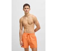 BOSS Boxer da mare con righe tipiche del marchio e logo - Style Iconic, 50491594 Arancione M