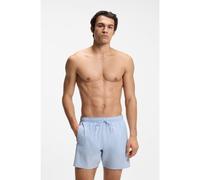 BOSS Boxer da mare con righe tipiche del marchio e logo - Style Iconic, 50491594 Celeste XXL