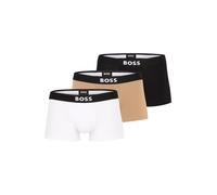 BOSS Boxer corti in cotone elasticizzato con elastico in vita con logo in confezione da tre - Style Trunk 3P BOSS ONE, 50544263 Nero / Bianco / Beige XXL