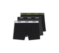BOSS Boxer in cotone elasticizzato con elastico in vita con logo in confezione da tre - Style BoxerBr 3P Power Des, 50554438 Nero XXL