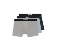 BOSS Boxer in cotone elasticizzato con logo in confezione da tre - Style BoxerBr 3P BOSS ONE, 50544272 Nero / Grigio / Blu S