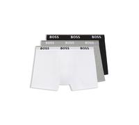 BOSS Boxer in cotone elasticizzato con logo in confezione da tre - Style BoxerBr 3P Power, 50475282 Bianco / Grigio / Nero 5XL