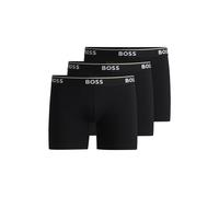 BOSS Boxer in cotone elasticizzato con logo in confezione da tre - Style BoxerBr 3P Power, 50475282 Nero S