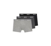 BOSS Boxer in cotone elasticizzato con logo in confezione da tre - Style BoxerBr 3P Power, 50475282 Nero / Grigio 4XL