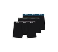 BOSS Boxer in cotone elasticizzato con logo in confezione da tre - Style BoxerBr 3P Power, 50531691 Nero XL