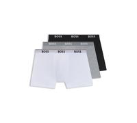 BOSS Boxer in cotone elasticizzato con logo in confezione da tre - Style BoxerBr 3P Power, 50475282 Bianco / Grigio / Nero 4XL