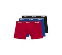 BOSS Boxer in cotone elasticizzato in confezione da tre - Style BoxerBr 3P Power, 50475282 Blu / Rosso / Nero 5XL