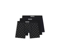 BOSS Boxer in cotone elasticizzato in confezione da tre - Style BoxerBr3P BOSS ONE D, 50549856 Nero L