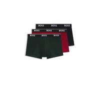 BOSS Boxer in cotone elasticizzato in confezione da tre - Style Trunk 3P Power, 50554693 Nero / Rosso S