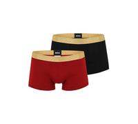 BOSS Boxer corti in cotone a coste in confezione da due - Style Trunk 2P Gold Mono G, 50546758 Nero / Rosso XL