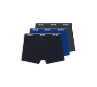 BOSS Boxer in cotone elasticizzato con logo in confezione da tre - Style BoxerBr 3P Power, 50475282 Nero / Grigio / Blu M