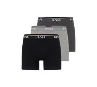 BOSS Boxer in cotone elasticizzato con logo in confezione da tre - Style BoxerBr 3P Power, 50475282 Grigio XL