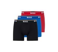 BOSS Boxer in cotone elasticizzato in confezione da tre - Style BoxerBr 3P Power, 50475282 Blu / Rosso / Nero XS