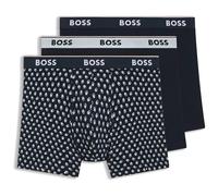 BOSS Boxer in cotone elasticizzato con elastico in vita con logo in confezione da tre - Style BoxerBr 3P Power Des, 50554438 Blu XL