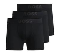 BOSS Boxer in microfibra elasticizzata con logo in confezione da tre - Style BoxerBr 3P Active, 50517814 Nero S