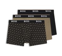 BOSS Boxer corti con elastico in vita con logo in confezione da tre - Style Trunk 3P Power Desig, 50554443 Nero / Beige S