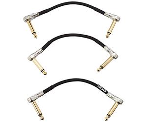 BOSS BPC-4-3 - THREE PACK, lunghezza 10 cm/4 in. - Patch cable salva-spazio per pedali con spine pancake sottili, per le pedaliere