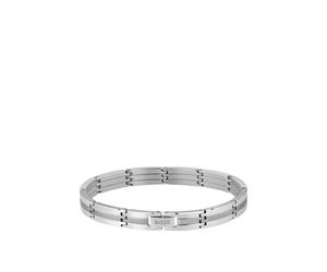 BOSS Bracciale color argento rigato con chiusura con logo - Style BROOKS, HB1580803 Color argento pz.