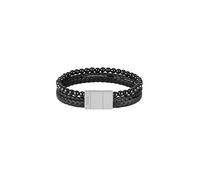 BOSS Bracciale con perline di tigre e pelle nera intrecciata - Style SPHERE MIXED, HB1580786 Nero pz.