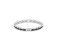 BOSS - Bracciale da uomo con maglie in acciaio bicolore nero e argento dal design deciso