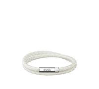 BOSS Bracciale doppio intrecciato bianco con chiusura con logo - Style ARES SUMMER, HB1580798 Bianco pz.