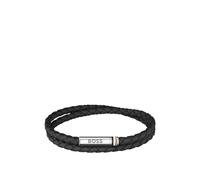 BOSS Bracciale nero a doppia treccia con chiusura a logo - Style ARES SUMMER, HB1580796 Nero pz.
