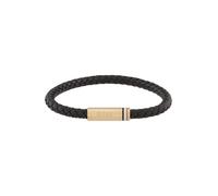 BOSS Black braided-leather cuff with magnetic logo closure - Style ARES SINGLE, HB1580624 Nero pz.